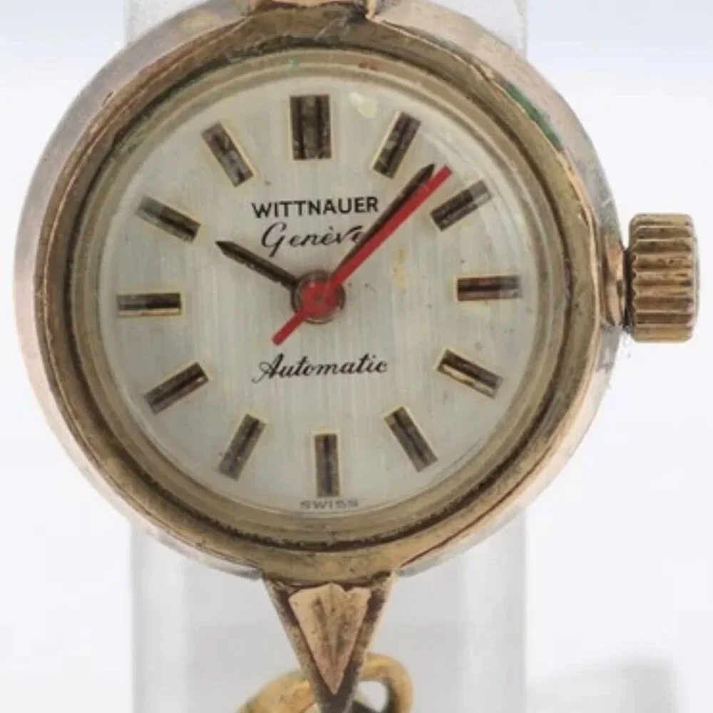 Vintage Wittnauer Geneve Cocktail Ladies Automatic Wristwatch 7550 Gold Tone